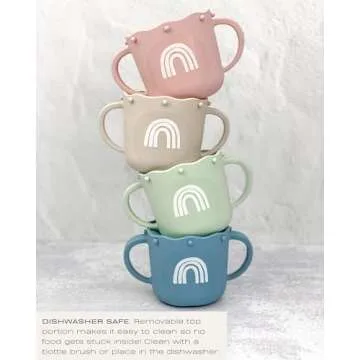 Hippypotamus Snack Cups for Toddlers - Spill Proof - 100% Food-Grade Silicone Snack Containers for Baby - Set of 2 (Blush/Nude)