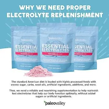 Paleovalley Essential Electrolytes Powder - Full Spectrum Watermelon Electrolyte Powder for Hydration, Energy and Muscle Recovery - No Sugar Added - 28 Servings
