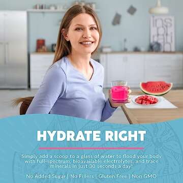 Paleovalley Essential Electrolytes Powder - Full Spectrum Watermelon Electrolyte Powder for Hydration, Energy and Muscle Recovery - No Sugar Added - 28 Servings