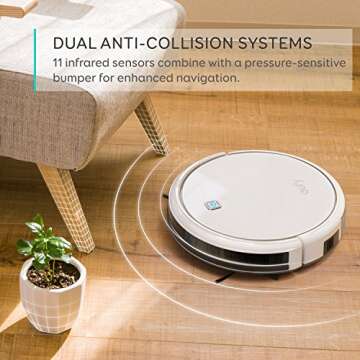 Eufy RoboVac 11, High Suction, Self-Charging Robotic Vacuum Cleaner with Drop-Sensing Technology and High-Performance Filter for Pet, Designed for Hard Floor and Thin Carpet