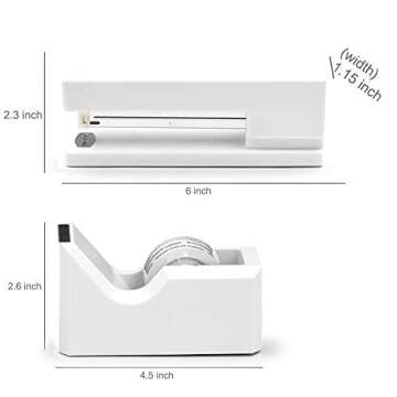 Stapler with 1000 Staples-Plier Stapler Save 60% Power,Good for Stapling at Home School or Warehouse (White Stapler Suit)