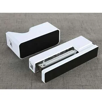 Stapler with 1000 Staples-Plier Stapler Save 60% Power,Good for Stapling at Home School or Warehouse (White Stapler Suit)