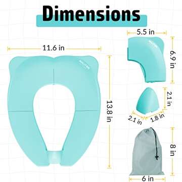 Maliton Travel Potty Seat for Toddler & Kid, Portable Potty Seat with Storage Bag, Foldable Potty Se...