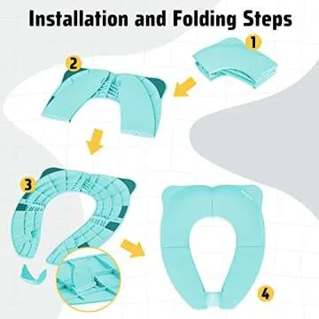 Maliton Travel Potty Seat for Toddler & Kid, Portable Potty Seat with Storage Bag, Foldable Potty Seat for Toddler Travel, Non-Slip Potty Training Toilet Seat Cover wth Splash Guard (Aqua Green)