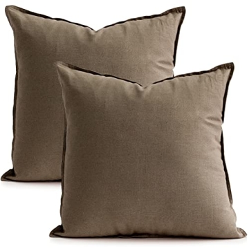Jeanerlor Decorative Pillow Case Set of 2, Soft Cotton Linen Cushions for Stylish Decor