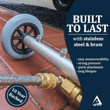 Pressure Washer Undercarriage Cleaner, 16 Inch, Professional-Grade, Power Wash Water Broom, Heavy Duty Sprayer for Under Car Clean, 1500-4000 PSI, Mud Salt Grime Dirt Cleaning, 3 Wands Attachment