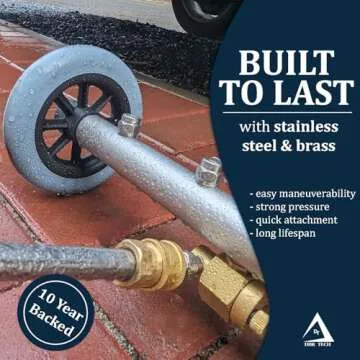 Pressure Washer Undercarriage Cleaner, 16 Inch, Professional-Grade, Power Wash Water Broom, Heavy Duty Sprayer for Under Car Clean, 1500-4000 PSI, Mud Salt Grime Dirt Cleaning, 3 Wands Attachment