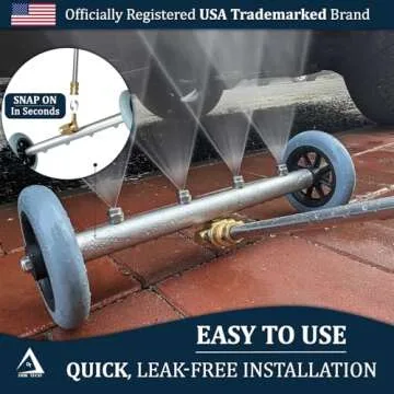 Pressure Washer Undercarriage Cleaner, 16 Inch, Professional-Grade, Power Wash Water Broom, Heavy Duty Sprayer for Under Car Clean, 1500-4000 PSI, Mud Salt Grime Dirt Cleaning, 3 Wands Attachment