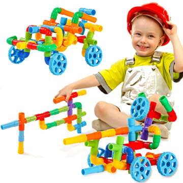 KUTOI Pipe Building Toys, Early Learning Educational Tubular Pipes, Kids Building Blocks, STEM Toys ...