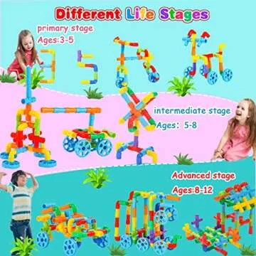 KUTOI Pipe Building Toys, Early Learning Educational Tubular Pipes, Kids Building Blocks, STEM Toys for 3 Year Old + Boys and Girls, 72 Pcs Stim Toy Set