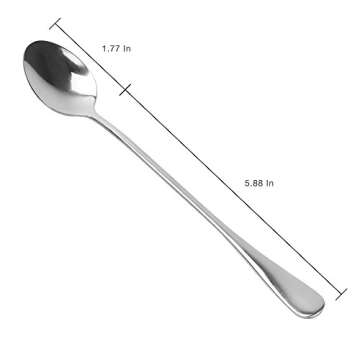 Long Handle Spoon, MCIRCO Stainless Steel Spoon Set Mixing Spoon Ice Cream Spoon Long Spoon Iced Tea...