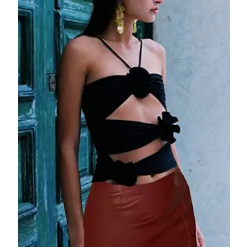 KMBANGI Floral Sexy Tank Top for Trendy Y2K Style
