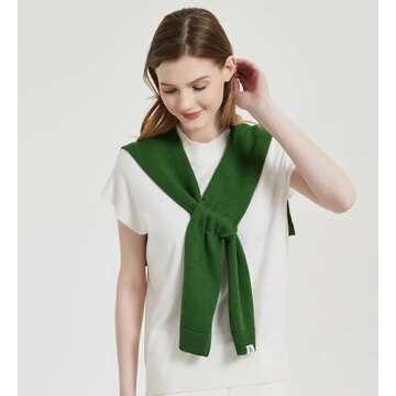 Women Shawl Wrap, Knitted Scarf Cape Pashmina Shawls, Fashion Shrug for Fall Winter Spring & Air-conditioned Room