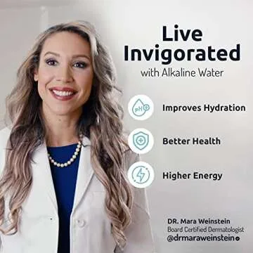 Invigorated Water pH Recharge Glass Alkaline Water Filter - Countertop Purifier - Large Alkaline Wat...