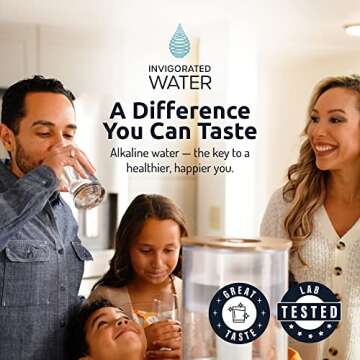 Invigorated Water pH Recharge Glass Alkaline Water Filter - Countertop Purifier - Large Alkaline Water Pitcher + PH001 3-Pack Alkaline Water Filter - Plus 3pack PH002 UF Membrane Filter Bundle