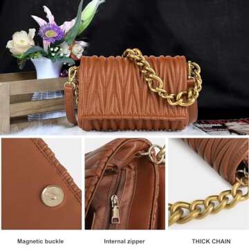 Montana West Quilted Evening Handbags for Women Crossbody Bags Trendy Small Purses and Top Handle Handbags MWC-060ABR