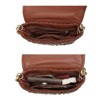 Montana West Quilted Evening Handbags for Women Crossbody Bags Trendy Small Purses and Top Handle Handbags MWC-060ABR