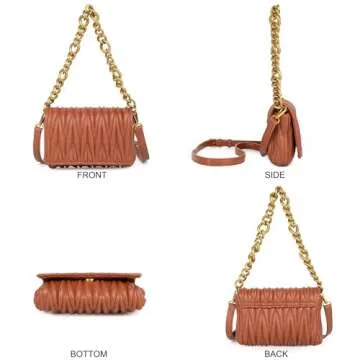 Montana West Quilted Evening Handbags for Women Crossbody Bags Trendy Small Purses and Top Handle Handbags MWC-060ABR