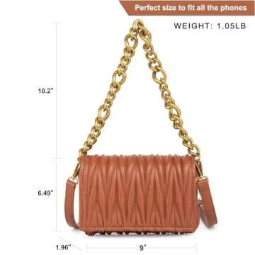 Montana West Quilted Evening Handbags for Women Crossbody Bags Trendy Small Purses and Top Handle Handbags MWC-060ABR