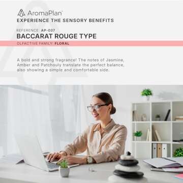 Aromaplan Hotel Scents Inspired by Baccarat Rouge 5 Fl Oz (148ml), Home Luxury Aroma & Hotel Fragrance Diffuser Oil for Aromatherapy- USA Made, Bigger Bottle, Bolder Aroma & Longer Lasting