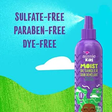 Aussie Kids Moist Detangler Spray, Sulfate & Paraben Free, Moisturizing & Tangle-Free Hair Care for ...