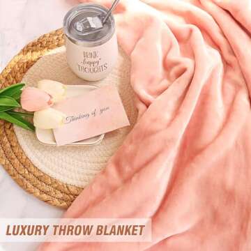 Birthday Gifts for Grandma, Christmas Gifts for Grandma, Self Care Gifts, Unique Relaxing Spa Gift Basket With Luxury Flannel Blanket, Best Gifts for Grandma Christmas Mothers Day Valentines Day