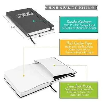 Daily Positivity Journal For Happiness, Wellness, Mindfulness & Self Care - Inspirational Journals To Write In, Writing Prompt Journal & Guided Journal Gifts For Men & Women - Hardcover Diary Notebook