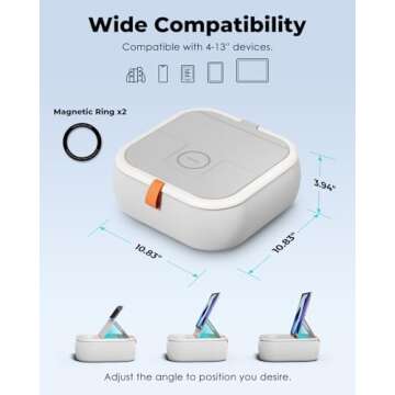 Viozon Tablet Stand Pillow, Compatible with 4-13" Phone/Tablet, iPad, iPhone, Samsung,Kindle,Google, Magnetic Phone Stand for Desk, Kindle Pillow Stand for Bed with Cozy Fabric,and Two Cup Size Bowl.W