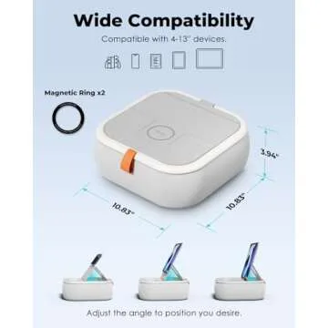 Viozon Tablet Stand Pillow, Compatible with 4-13" Phone/Tablet, iPad, iPhone, Samsung,Kindle,Google, Magnetic Phone Stand for Desk, Kindle Pillow Stand for Bed with Cozy Fabric,and Two Cup Size Bowl.W