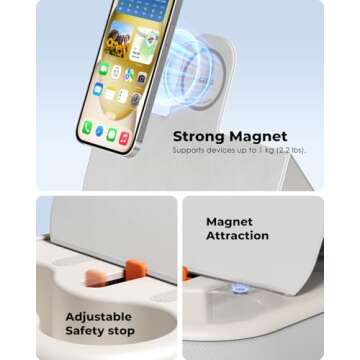 Viozon Tablet Stand Pillow, Compatible with 4-13" Phone/Tablet, iPad, iPhone, Samsung,Kindle,Google, Magnetic Phone Stand for Desk, Kindle Pillow Stand for Bed with Cozy Fabric,and Two Cup Size Bowl.W