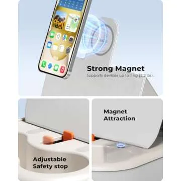 Viozon Tablet Stand Pillow, Compatible with 4-13" Phone/Tablet, iPad, iPhone, Samsung,Kindle,Google, Magnetic Phone Stand for Desk, Kindle Pillow Stand for Bed with Cozy Fabric,and Two Cup Size Bowl.W