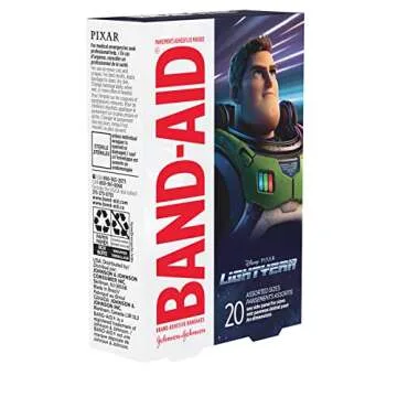 Band-Aid Brand Adhesive Bandages for Minor Cuts & Scrapes, Wound Care Featuring Disney/Pixar Lightyear Characters for Kids and Toddlers, Assorted Sizes 20 ct