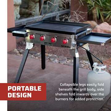 Camp Chef Portable Flat Top Grill for Outdoor Cooking