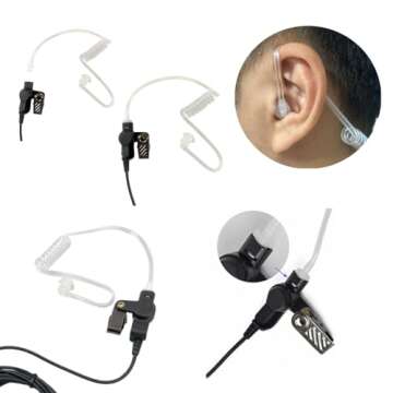 MaximalPower™ Twist On Replacement Acoustic Tube/Clear Coil for Two-Way Radio Headsets (2 Pack)