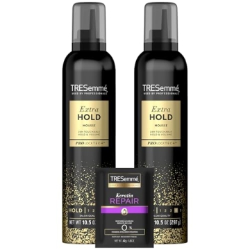 TRESemmé Hair Mousse 2-Pack + Keratin Repair Hair Mask – Extra Hold Alcohol-Free, Anti-Humidity, ...