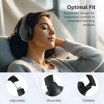 TOZO Bluetooth 5.4 Headphones - 70H Playtime, Foldable