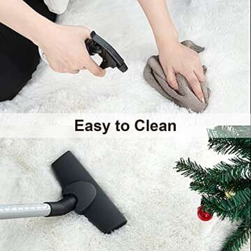 TWINNIS Super Soft Shaggy Rugs Fluffy Carpets 4x5.9 Feet, Indoor Modern Plush Area Rugs for Living Room Bedroom Kids Room Nursery Home Decor, Upgrade Anti-Skid Fuzzy Rug, Cream White