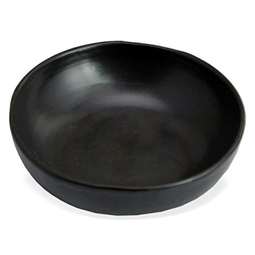 roro Handmade Ceramic Pasta Bowls - Set of 2, Semi-Matte Black