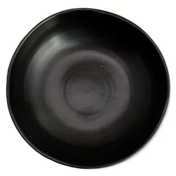 roro Handmade Ceramic Pasta Bowls - Set of 2, Semi-Matte Black