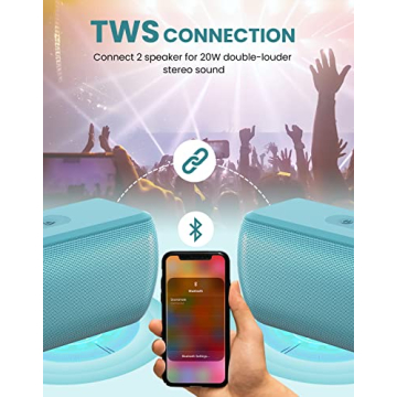 LENRUE Portable Bluetooth Speaker - 16H Playtime & Loud Sound