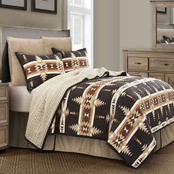 Paseo Road by HiEnd Accents Yosemite Western Bedding 3 Piece Quilt Set with Pillow Shams, Full Queen...