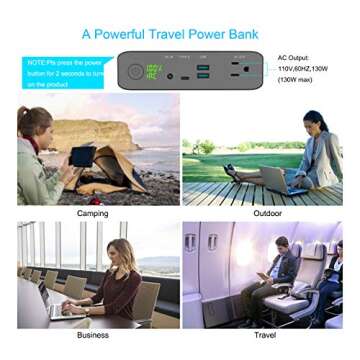 AC Outlet Portable Laptop Power Bank, Volessence 60000mAh 130W Travel Laptop Charger & External Battery Pack for Laptop, Drone, Projector and More