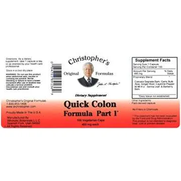 Effective Holistic Colon Support by Christopher's 100 Veg Caps