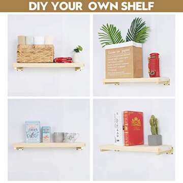 AddGrace Gold Shelf Brackets for Stylish DIY Shelving