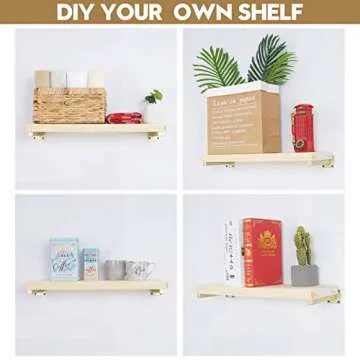 AddGrace Gold Shelf Brackets for Stylish DIY Shelving