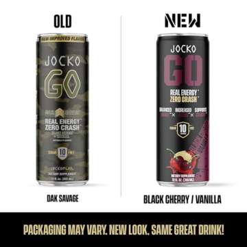 Jocko GO Energy Drink - KETO, Vitamin B12, Vitamin B6, Electrolytes, L Theanine, Magnesium- All Natu...