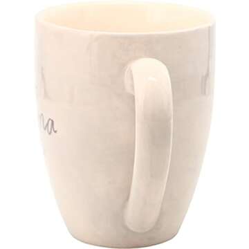 Pavilion Gift Company Best Mom Ever Tan and Purple Large 20 oz Ceramic Coffee Mug Tea Cup, Beige