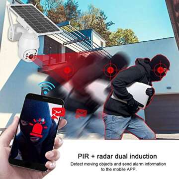 100% Wire-Free Wireless Rechargeable Battery Solar Powered Outdoor 1080P Pan Tilt WiFi Security Camera PIR Motion Recording Two-Way Audio IP65 Weatherproof Night Vision Built-in SD Slot