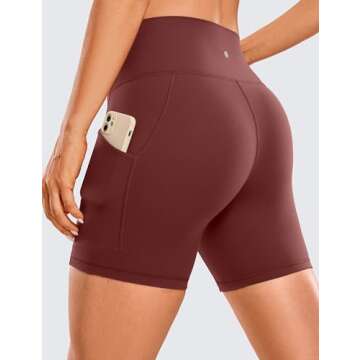 CRZ YOGA Womens Butterluxe Biker Shorts with Pockets 5 Inches - High Waisted Volleyball Workout Athl...