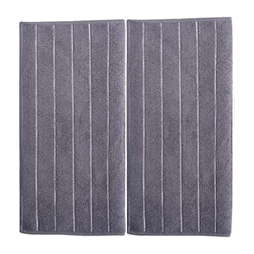 HYER KITCHEN Microfiber Dish Towels, Stripe Designed, Super Soft and Absorbent Dish Cloths, Pack of 8, 12 x 12 Inch, Gray